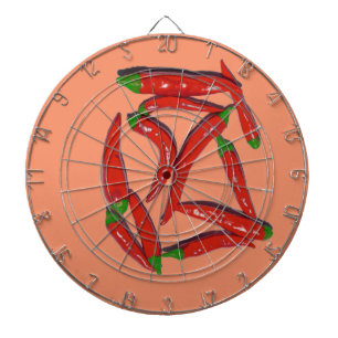 Hot Red Chilli Peppers Pattern Dartboard