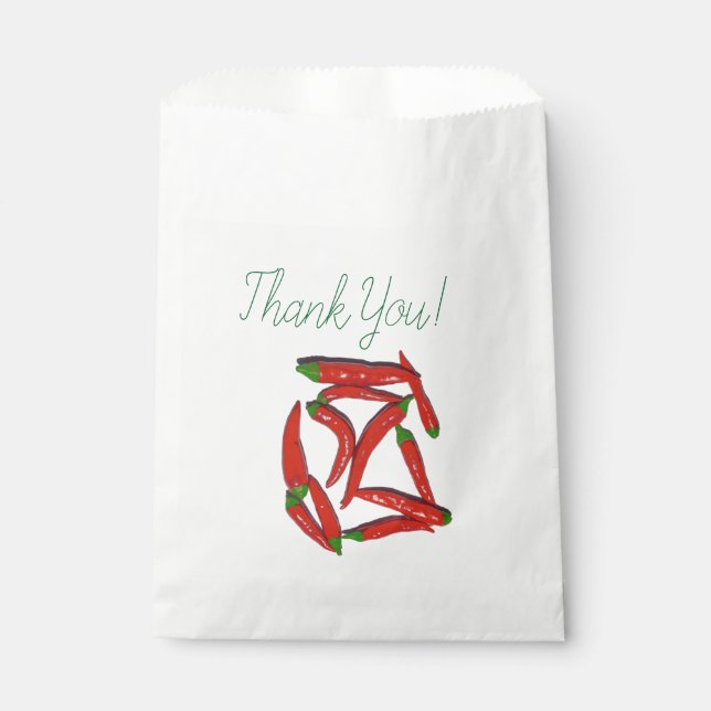 Hot Red Chilli Peppers Pattern Favour Bags (Front)