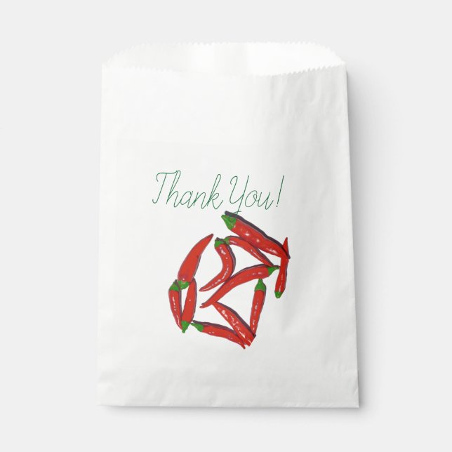 Hot Red Chilli Peppers Pattern Favour Bags (Front)