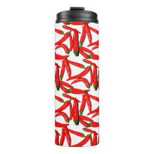 Hot Red Green Chilli Peppers Thermal Tumbler