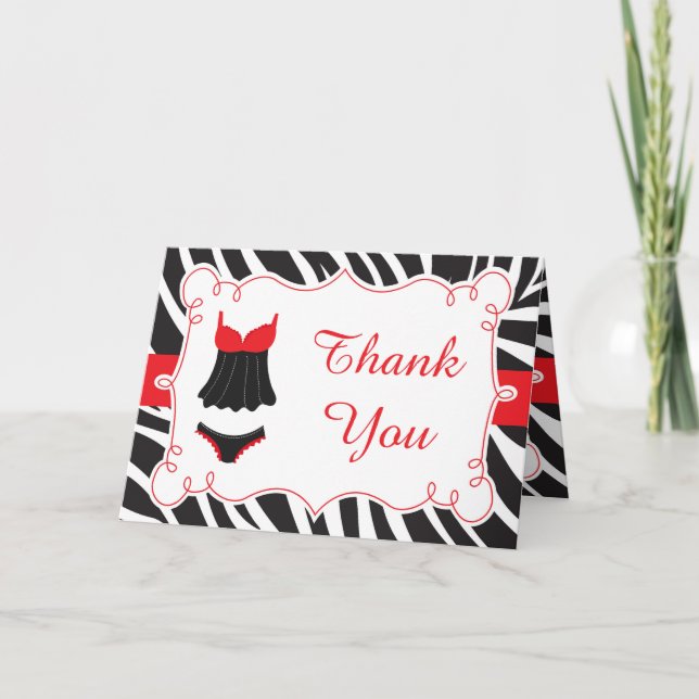 Hot Red Lingerie Party Thank You Card (Front)