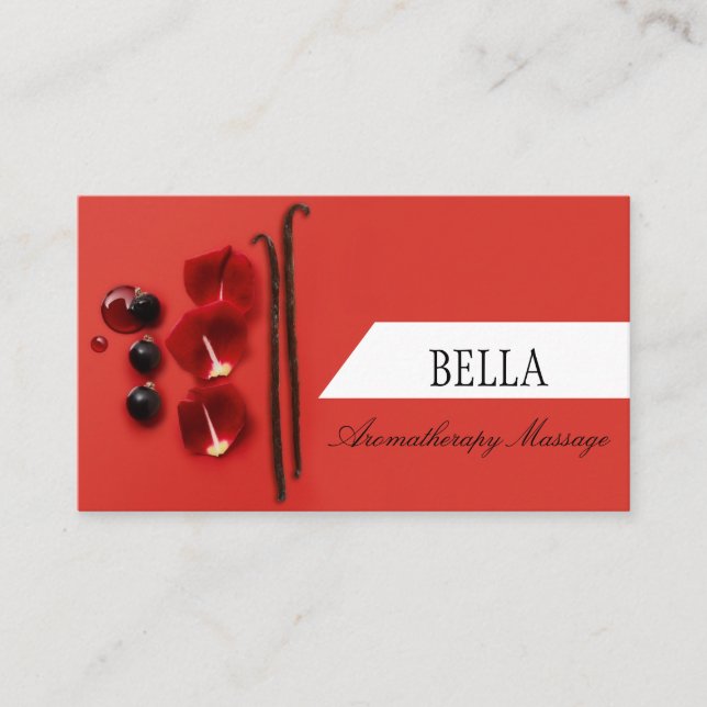 Hot Red Massage Business Card (Front)