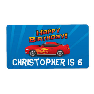 Hot Red Race Car with Flames Boy's Birthday Party