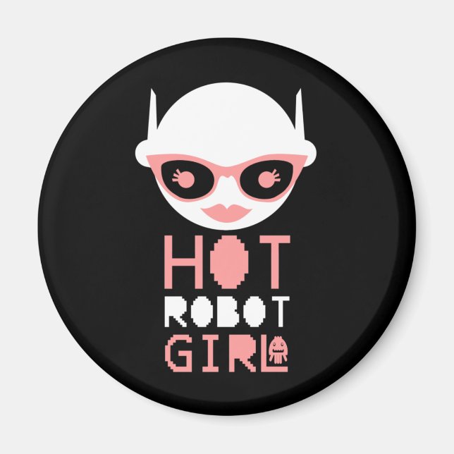 Hot robot girl magnet (Front)