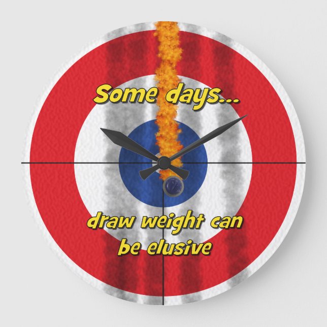 Hot Rocks 'draw weight' Curler's Clock - (Red) (Front)