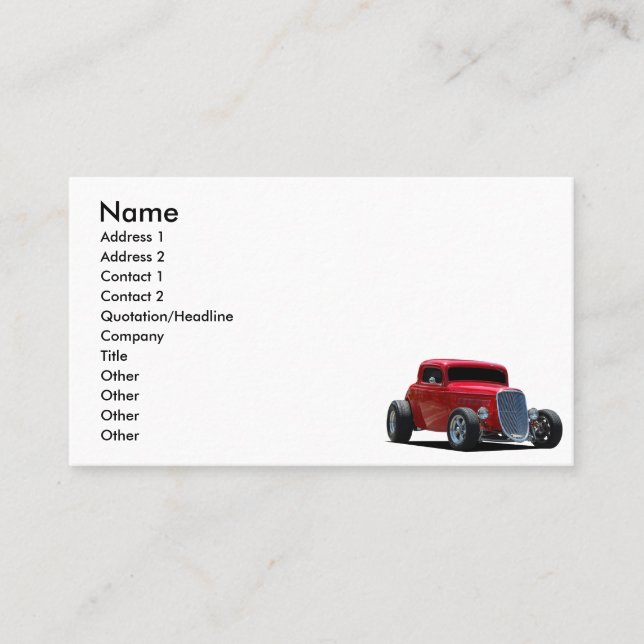 Hot Rod Business Card (Front)