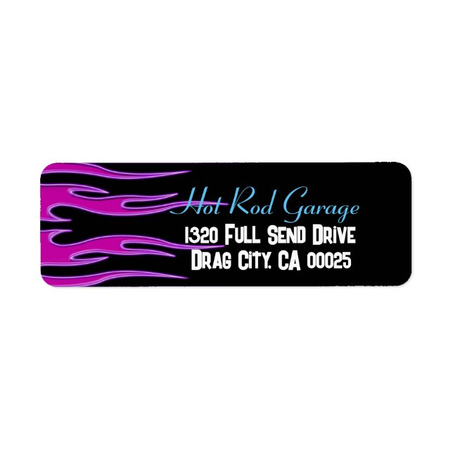 Hot Rod Garage Pink Flames Label (Front)