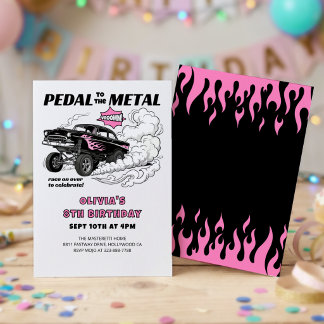 Hot Rod Gasser Classic Race Car Birthday Invitation