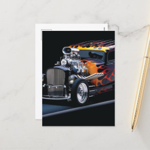 Hot rod holiday postcard