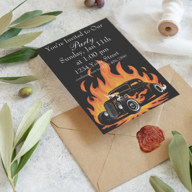 Hot Rod party fire invite (Creator Uploaded)
