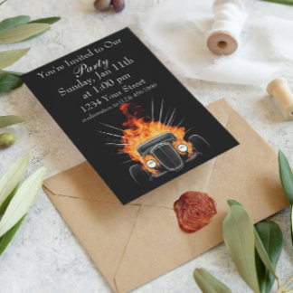 Hot Rod party Front View Invitation