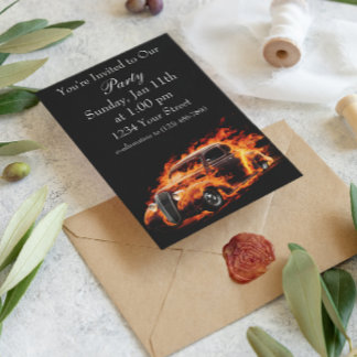 Hot Rod party Front View Invitation