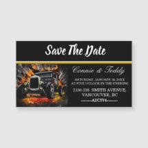 Hot Rod party Wedding Save The Date