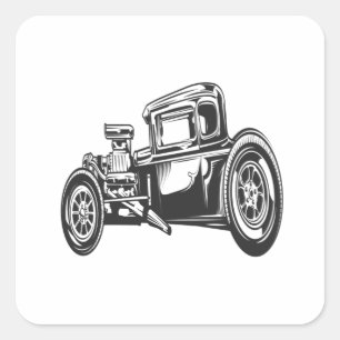 Hot Rod Square Sticker