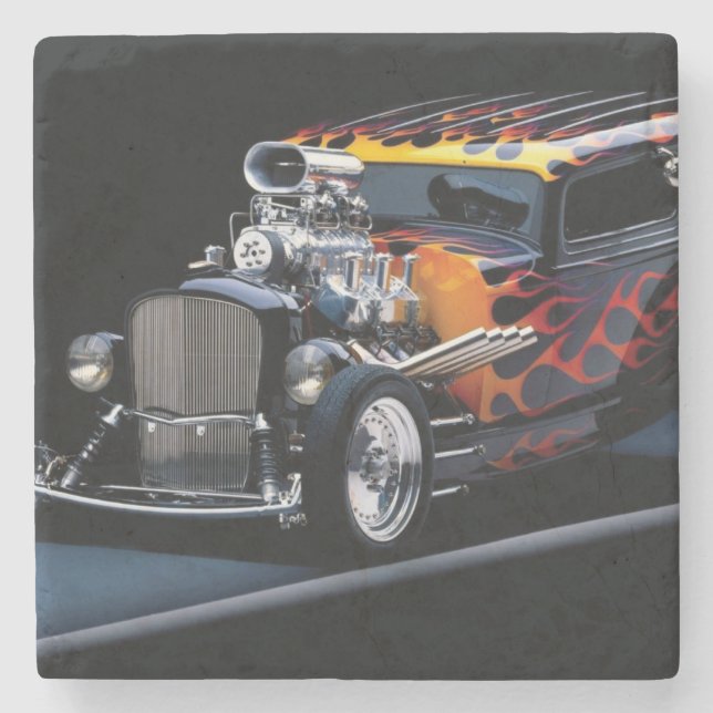 Hot rod stone coaster (Front)