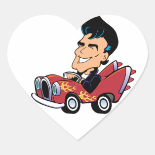 Hot Rodder Heart Sticker