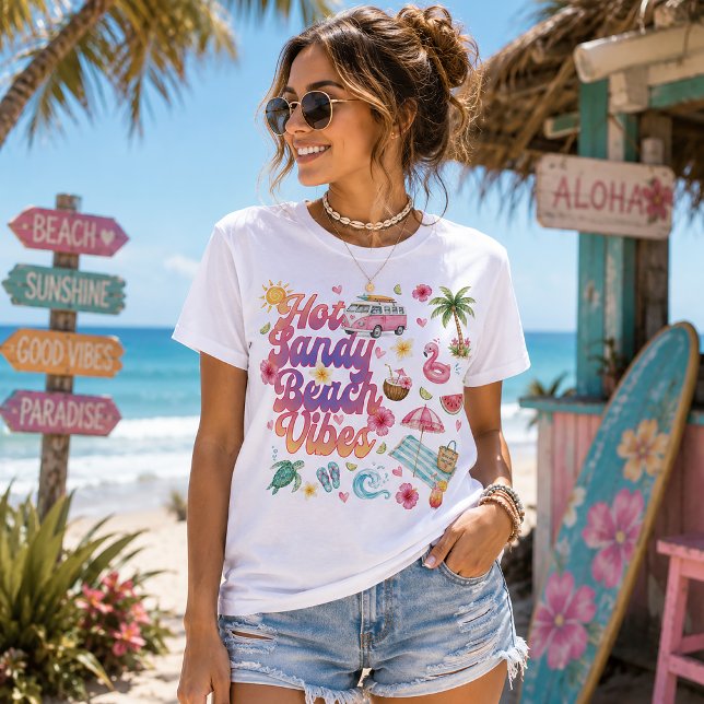 Hot Sandy Beach Vibes Summer Tri-Blend Shirt (Creator Uploaded)