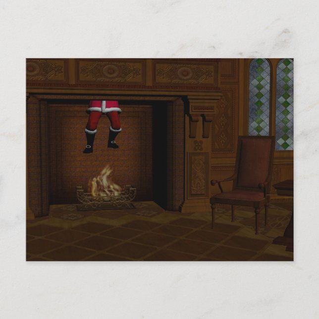 Hot Santa Claus Holiday Postcard (Front)