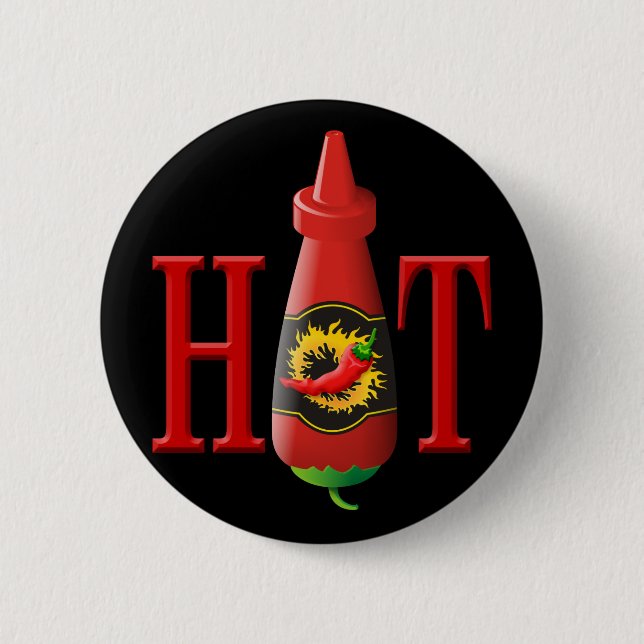 Hot Sauce Bottle 6 Cm Round Badge (Front)