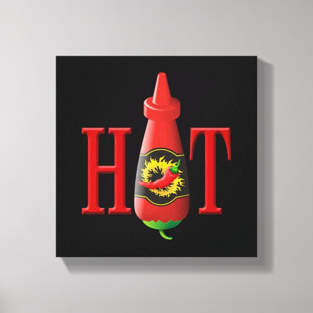 Hot Sauce Bottle Canvas Print (Front)