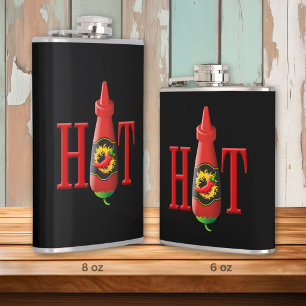 Hot sauce bottle hip flask
