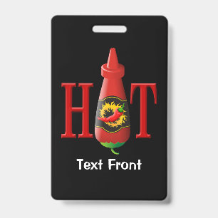 Hot Sauce Bottle ID Badge