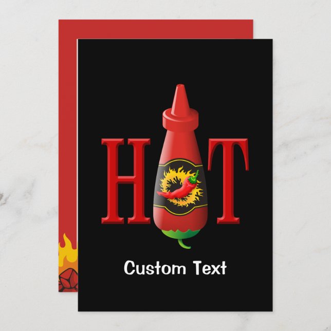 Hot Sauce Bottle Invitation (Front/Back)