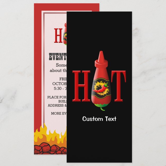 Hot Sauce Bottle Invitation (Front/Back)