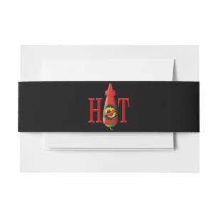 Hot Sauce Bottle Invitation Belly Band