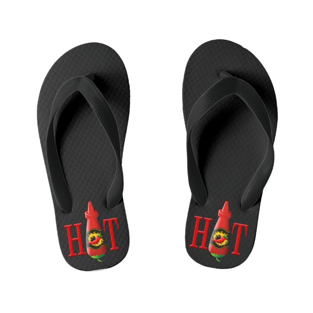 Hot sauce bottle kid's jandals (Footbed)