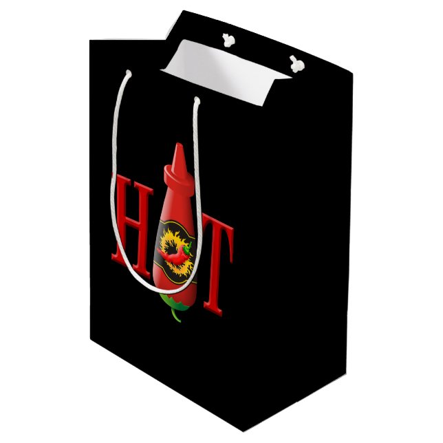 Hot sauce bottle medium gift bag (Back Angled)