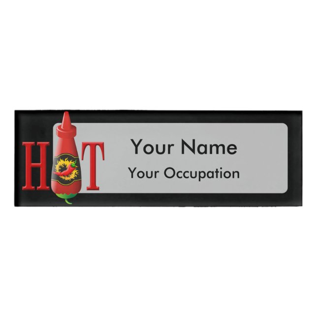 Hot Sauce Bottle Name Tag (Front)