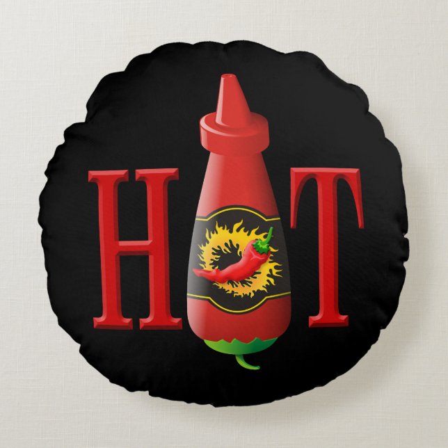 Hot sauce bottle round cushion (Front)