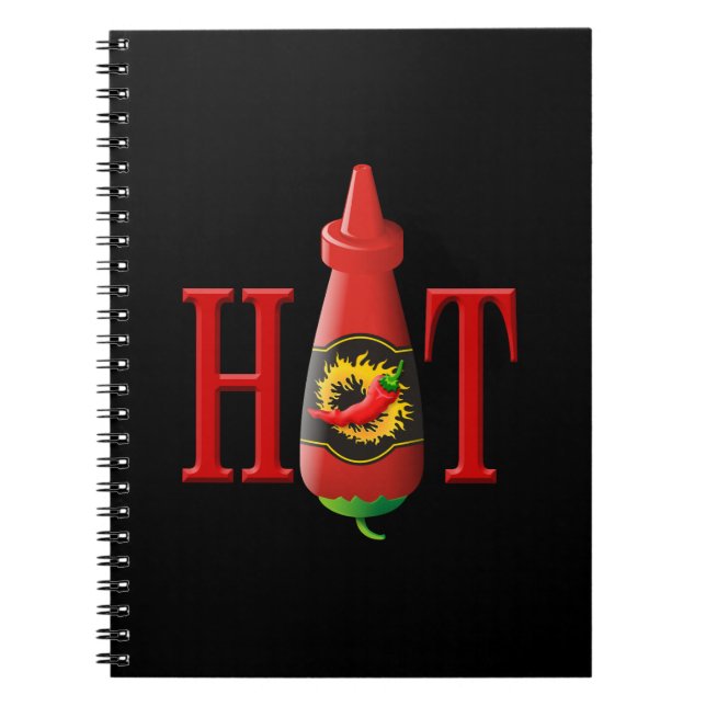 Hot Sauce Bottle Spiral Notebook (Front)