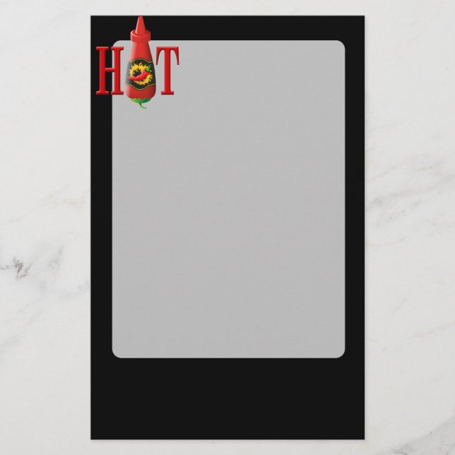 Hot Sauce Bottle Stationery (Front)