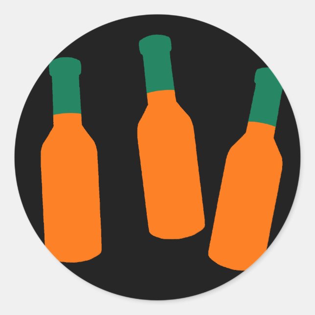 Hot Sauce Bottles Classic Round Sticker (Front)