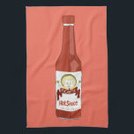 HOT SAUCE cat with maracas and sombrero red Tea Towel<br><div class="desc">Decorate your kitchen with this fun hot sauce towel. Makes a great housewarming or anniversary gift! 
You can customise it and add text too.
Check my shop for lots more colours and patterns plus matching kitchen stuff!</div>
