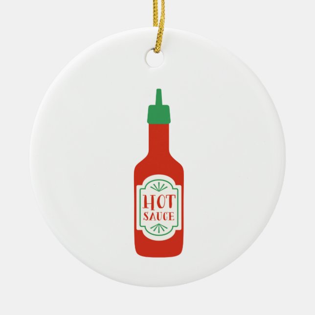 Hot Sauce Ceramic Tree Decoration (Front)
