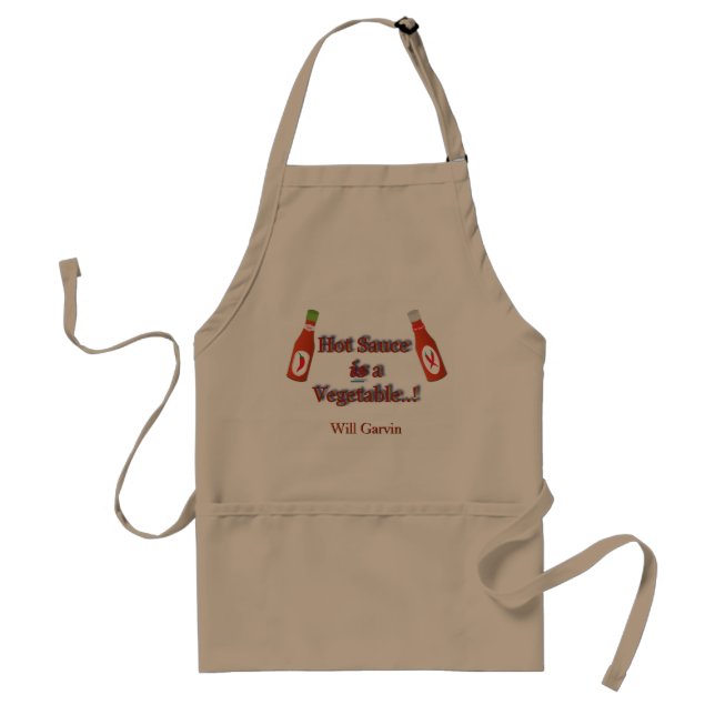 Hot Sauce Chilli Monogram Name Text Standard Apron (Front)