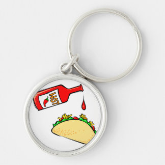 Hot sauce dripping on taco key ring