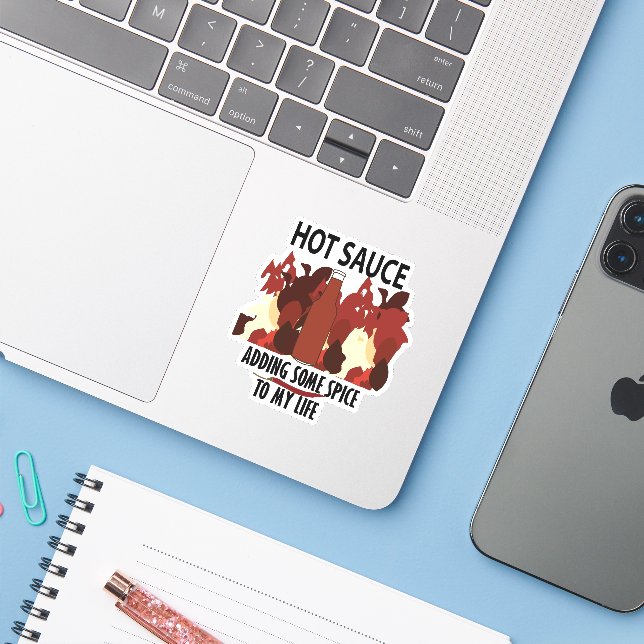 Hot Sauce Ketchup Fire Red Chilli Pepper  (Laptop w/ iPhone)