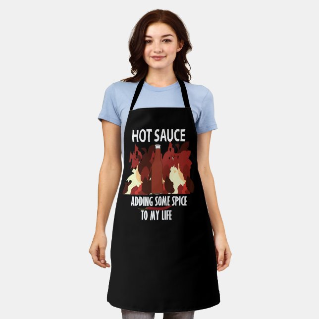 Hot Sauce Ketchup Fire Red Chilli Pepper  Apron (Worn)