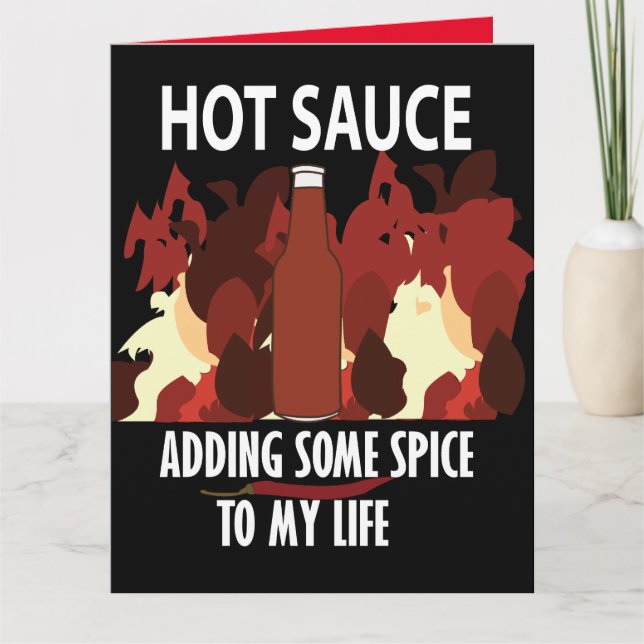 Hot Sauce Ketchup Fire Red Chilli Pepper Greeting Card (Front)