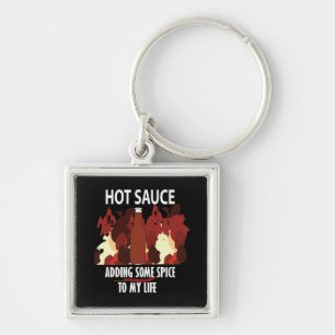 Hot Sauce Ketchup Fire Red Chilli Pepper Key Ring
