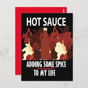 Hot Sauce Ketchup Fire Red Chilli Pepper Postcard