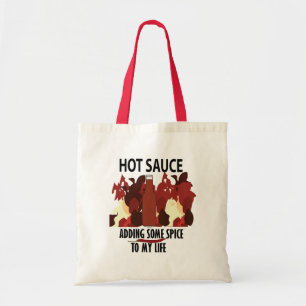 Hot Sauce Ketchup Fire Red Chilli Pepper Tote Bag