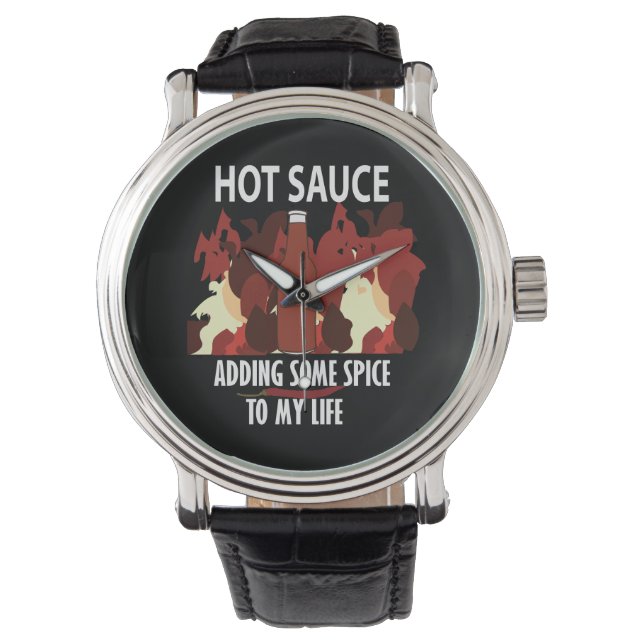 Hot Sauce Ketchup Fire Red Chilli Pepper  Watch (Front)