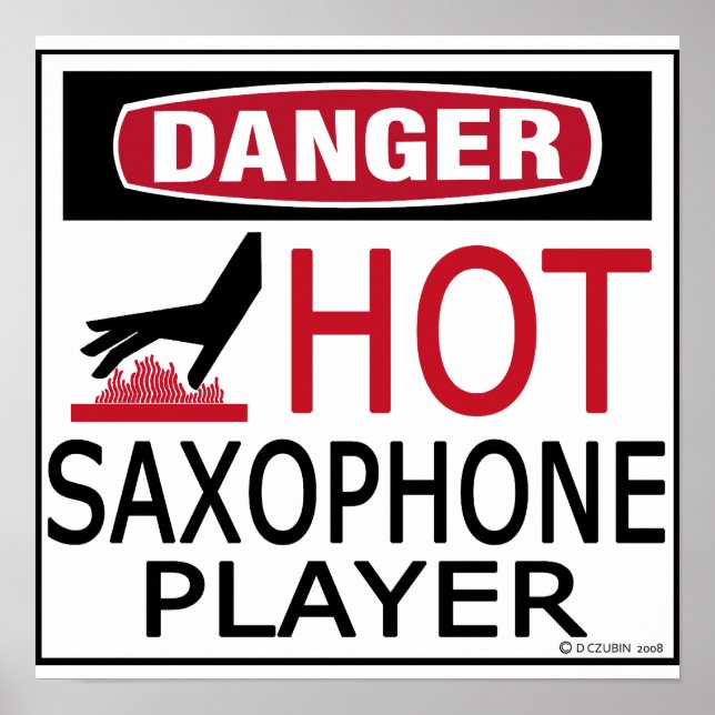 Hot Saxophone Player Poster (Front)
