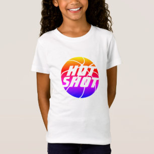 Hot Shot   Basketball Quote with White Text T-Shirt