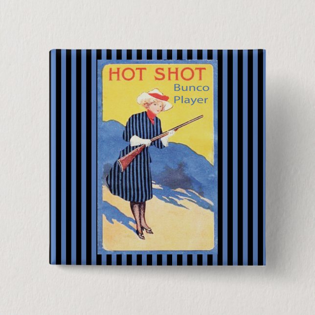 hot shot bunco player 15 cm square badge (Front)